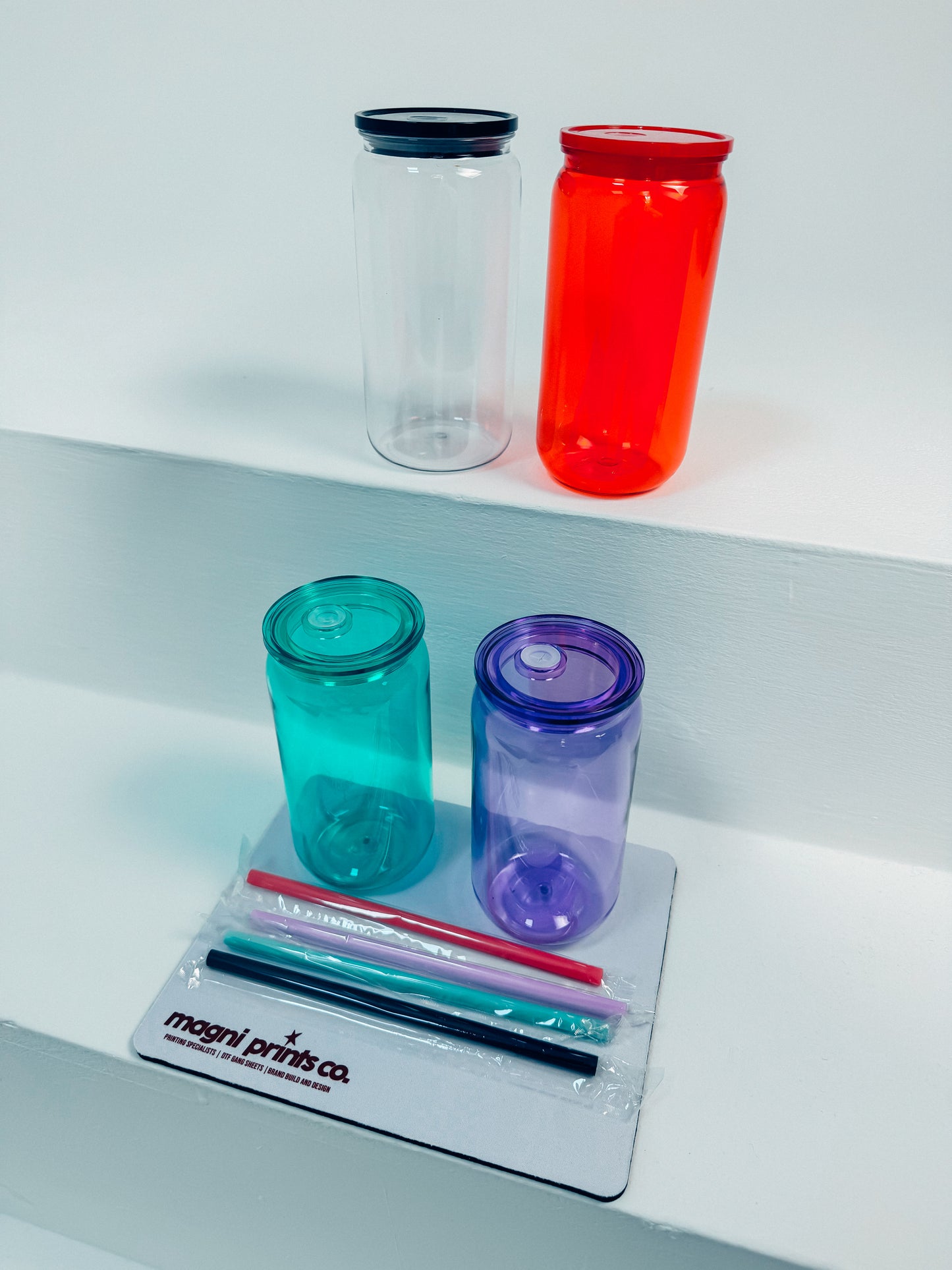 16oz Acrylic Translucent Cans - Various Colours